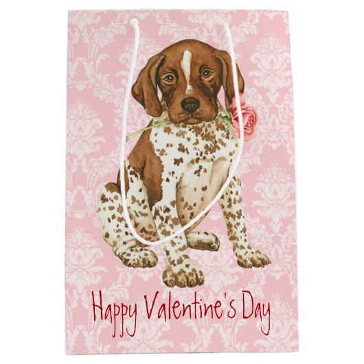 Sac Cadeau Moyen Rose Valentine GSP (Devant)