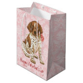 Sac Cadeau Moyen Rose Valentine GSP (Devant Angle)
