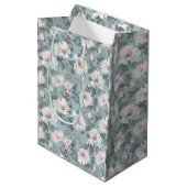 Sac Cadeau Moyen Roses blanches douces (Devant Angle)