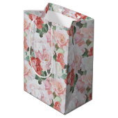 Sac Cadeau Moyen Roses blanches roses rouges Fête des mariées flora (Dos Angle)