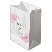 Sac Cadeau Moyen Roses d'aquarelle rose (Devant Angle)