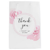 Sac Cadeau Moyen Roses d'aquarelle rose (Devant)