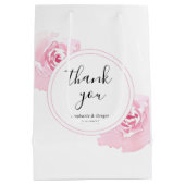 Sac Cadeau Moyen Roses d'aquarelle rose (Dos)