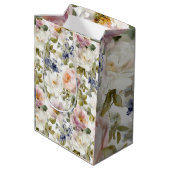 Sac Cadeau Moyen Roses et fleurs peintres (Dos Angle)