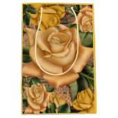 Sac Cadeau Moyen Roses Jaunes & Pays Bois Rustique Chic Chic (Devant)