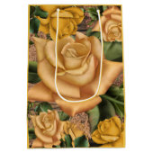 Sac Cadeau Moyen Roses Jaunes & Pays Bois Rustique Chic Chic (Dos)