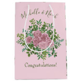 Sac Cadeau Moyen Roses roses Jardin Printemps Mariage (Devant)