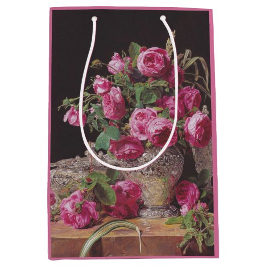 Sac Cadeau Moyen Roses roses (par Ferdinand Georg Waldmüller) (Devant)