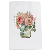 Sac Cadeau Moyen Roses roses roses Floral Mason Jar (Devant)