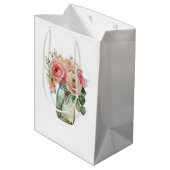 Sac Cadeau Moyen Roses roses roses Floral Mason Jar (Dos Angle)