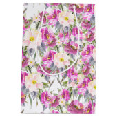 Sac Cadeau Moyen Roses roses roses florales (Dos)