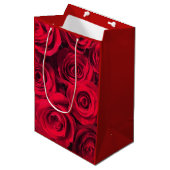 Sac Cadeau Moyen Roses rouge-foncé (Devant Angle)