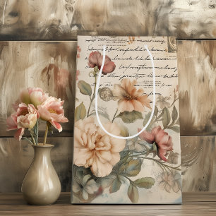 Sac Cadeau Moyen Roses Vintages du journal indésirable