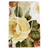 Sac Cadeau Moyen Roses vintages rose et blanche (Dos)