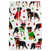 Sac cadeau moyen Rottweiler de Noël (Dos)