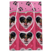 Sac Cadeau Moyen Rottweiler Saint-Valentin (Devant)