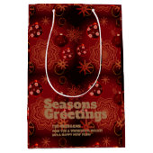 Sac Cadeau Moyen Rouge de fête (Devant)