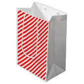 Sac Cadeau Moyen Rouge et blanc comme des bonbons (Devant Angle)
