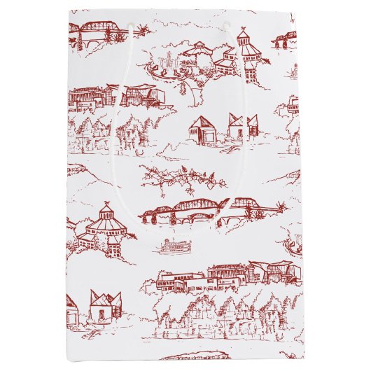 Sac Cadeau Moyen Rouge et blanc de Chattanooga Toile (Devant)
