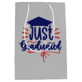 Sac Cadeau Moyen Rouge et bleu juste diplômés (Devant)