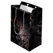 Sac Cadeau Moyen Rouge et noir (Dos Angle)