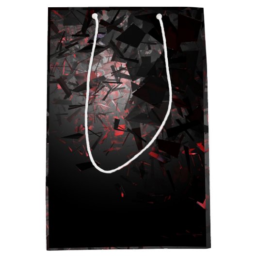 Sac Cadeau Moyen Rouge et noir (Devant)