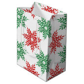 Sac Cadeau Moyen Rouge et vert Aquarelle Motif 2 (Dos Angle)