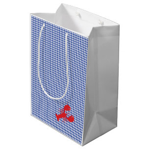 Sac Cadeau Moyen Rouge Homard Bleu Blanc En vichy Designer Maine