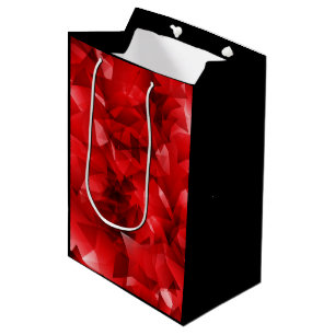 Sac Cadeau Moyen Rouge Résumé Cristal Anniversaire Texte personnali