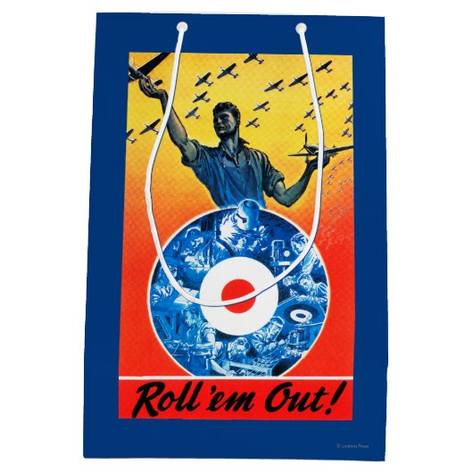 Sac Cadeau Moyen Roulez-les corps d'aviation canadien royal (Dos)