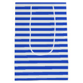 Sac Cadeau Moyen Royal Blue Combination Stripes par Shirley Taylor (Dos)
