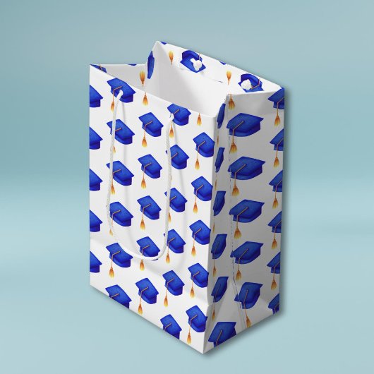 Sac Cadeau Moyen Royal Blue Graduation Cap Lycée Graduation