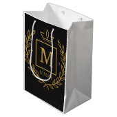 Sac Cadeau Moyen "Royal NMKY Emblem – Monogram M Crest Design" (Devant Angle)