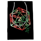 Sac Cadeau Moyen RPG Crit AF | Silver Fantasy Tabletop Gamer Dice (Devant)