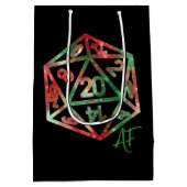 Sac Cadeau Moyen RPG Crit AF | Silver Fantasy Tabletop Gamer Dice (Dos)