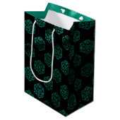 Sac Cadeau Moyen RPG Dice | Teal Green Retro Tabletop Roleplayer (Devant Angle)