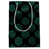 Sac Cadeau Moyen RPG Dice | Teal Green Retro Tabletop Roleplayer (Devant)