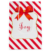 Sac Cadeau Moyen Ruban rouge et blanc rouge rayé (Dos)