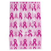 Sac Cadeau Moyen Rubans roses/Lumière...Cancer du sein (Dos)