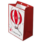 Sac Cadeau Moyen Ruby Red 40e anniversaire mariage montgolfière (Dos Angle)