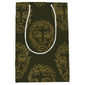 Sac Cadeau Moyen Rustic Botanical Face Line Pattern (2) (Devant)