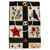 Sac Cadeau Moyen Rustic Fall Quilt Motif | Patchwork agricole (Devant)