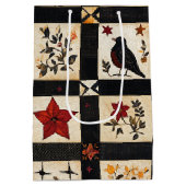 Sac Cadeau Moyen Rustic Fall Quilt Motif | Patchwork agricole (Dos)