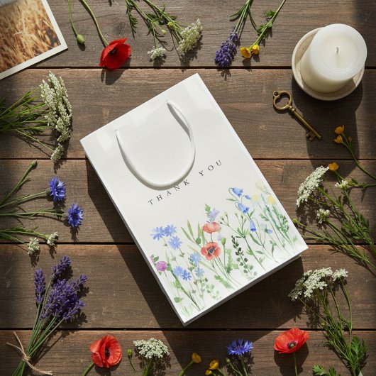 Sac Cadeau Moyen Rustic Wildflower Meadow Wedding