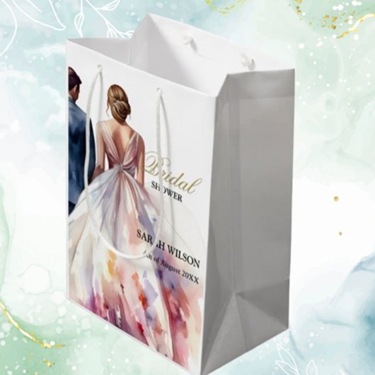 Sac Cadeau Moyen Rustique classique Boho Fête des mariées florale