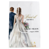 Sac Cadeau Moyen Rustique classique Boho Fête des mariées florale (Dos)