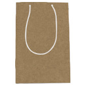 Sac Cadeau Moyen Rustique naturel brun kraft uni moderne (Devant)