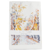 Sac Cadeau Moyen Rustique Pastel Jaune automne Mariage paysage auto (Devant)