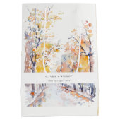 Sac Cadeau Moyen Rustique Pastel Jaune automne Mariage paysage auto (Dos)