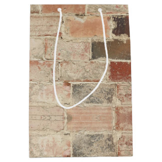 Sac Cadeau Moyen Rustique Unique Vintage Vieux brique Texture natur